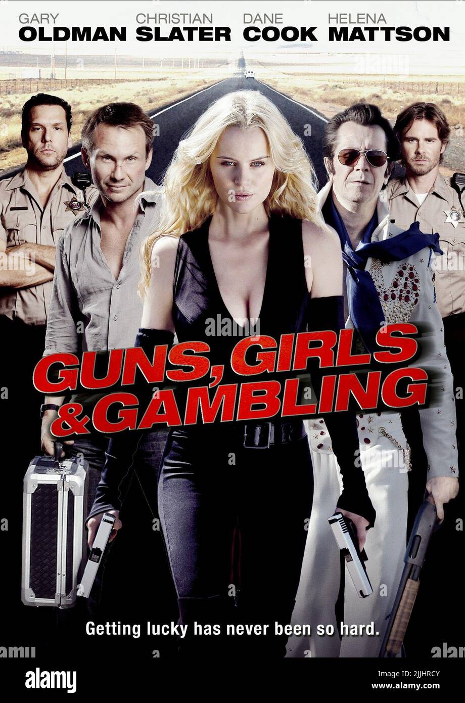 DANE COOK, CHRISTIAN SLATER, HELENA MATTSSON, GARY OLDMAN, SAM TRAMMELL POSTER, GUNS  GIRLS AND GAMBLING, 2012 Stock Photo