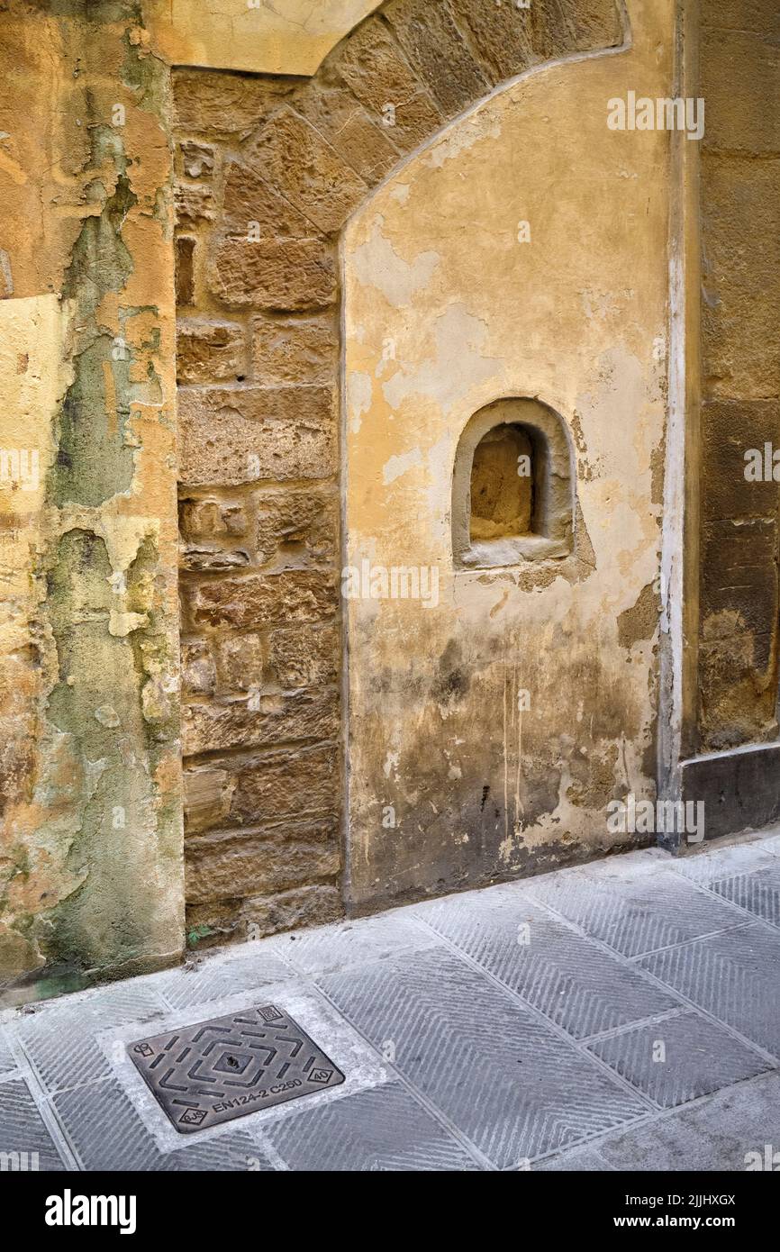 Historic Wine Window or Bucheta del Vino in Florence Italy Stock Photo