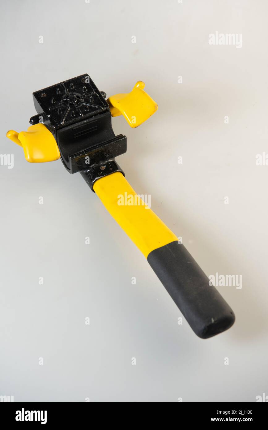 Car wheel steering lock. Locked Stock Photo Alamy