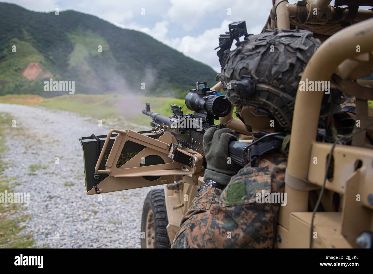 U.S. Marine Corps Cpl. Grayson Mosemak, a machine gunner with 3d ...