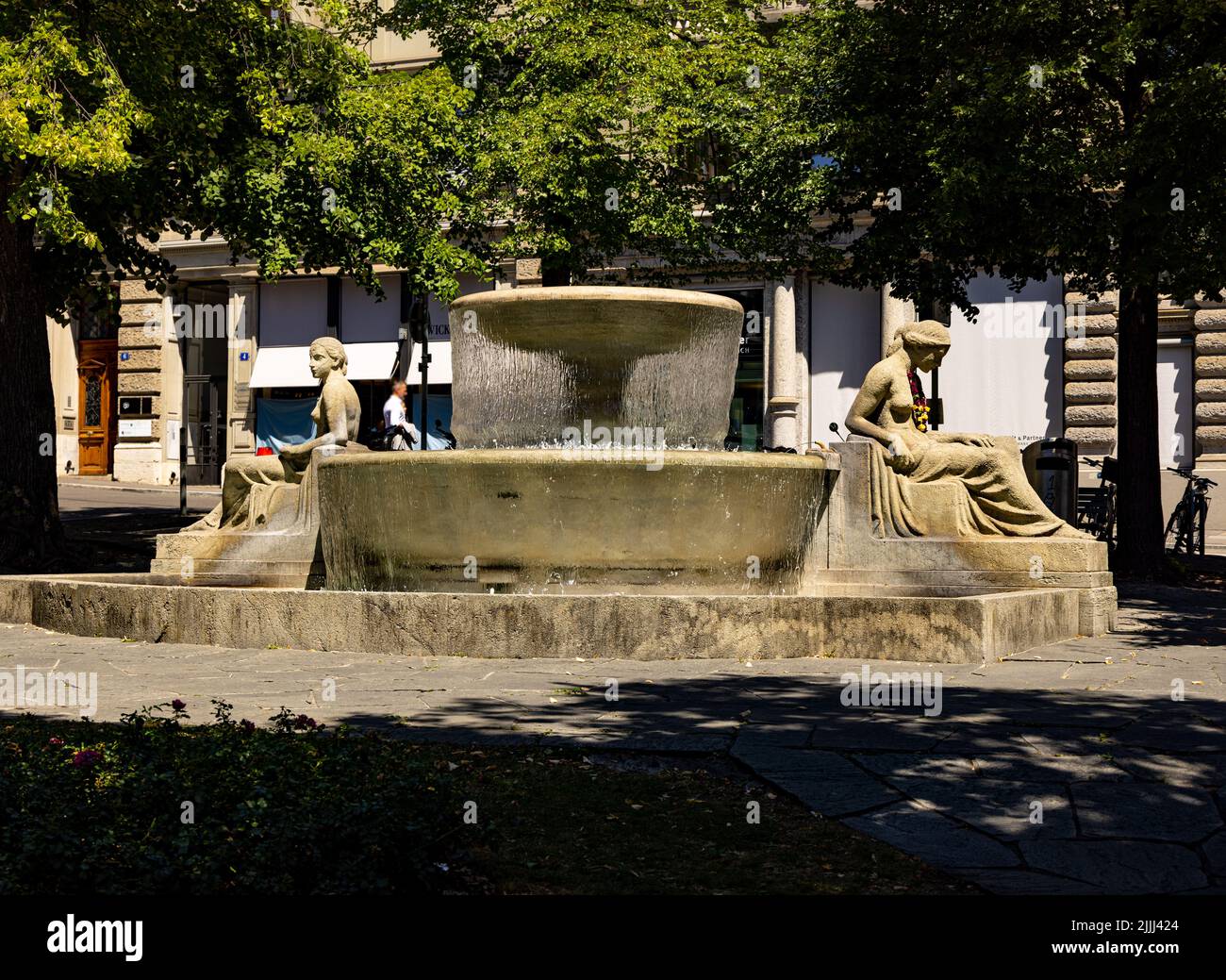 Fountain in the city center of Zurich Switzerland Stock Photo Alamy