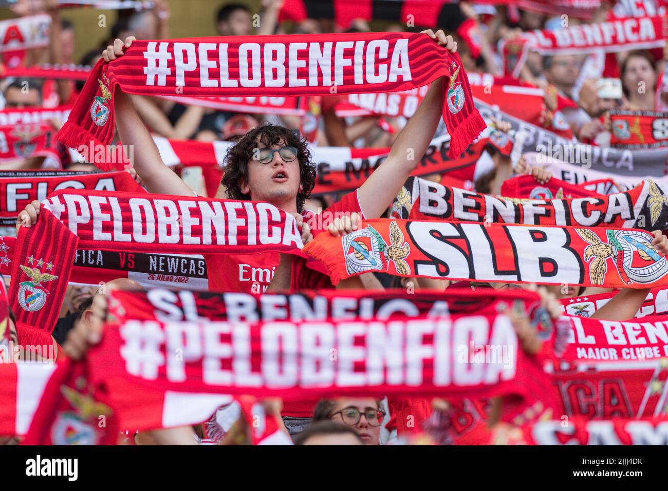 Lisbon, Portugal. July 26, 2022.  Benfica supporters during the friendly game between SL Benfica vs Newcastle United FC Credit: Alexandre de Sousa/Alamy Live News Stock Photo