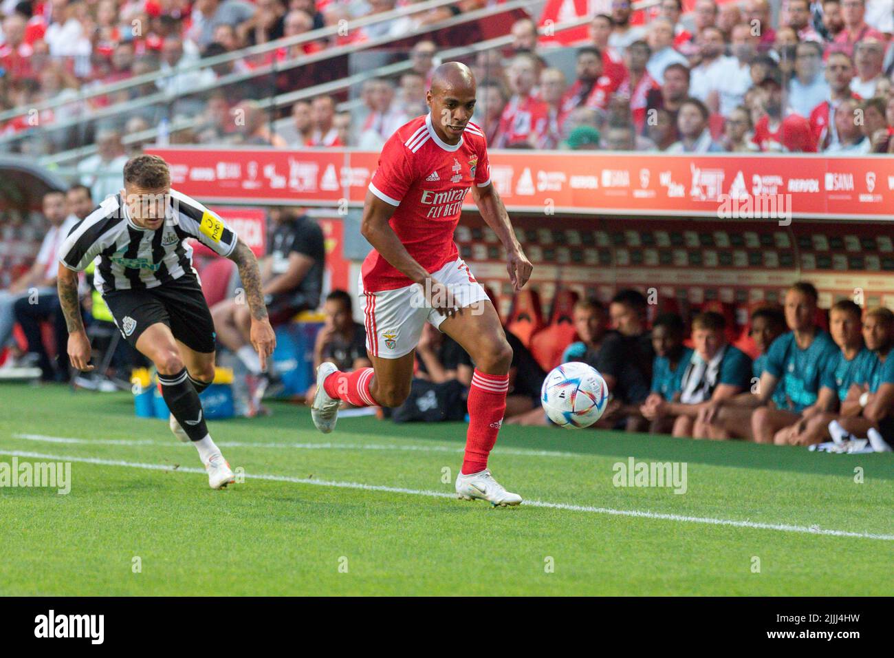 Lisbon, Portugal. July 26, 2022.  Benfica's midfielder from Portugal Joao Mario (20) in action during the friendly game between SL Benfica vs Newcastle United FC Credit: Alexandre de Sousa/Alamy Live News Stock Photo