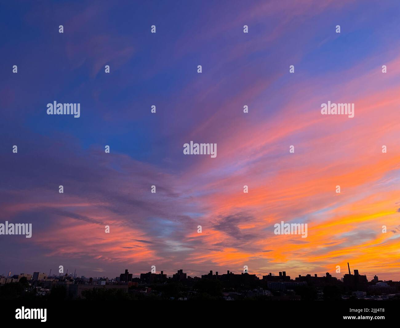 Colorful Sunset is seen in the Bronx, New York City on July 26, 2022