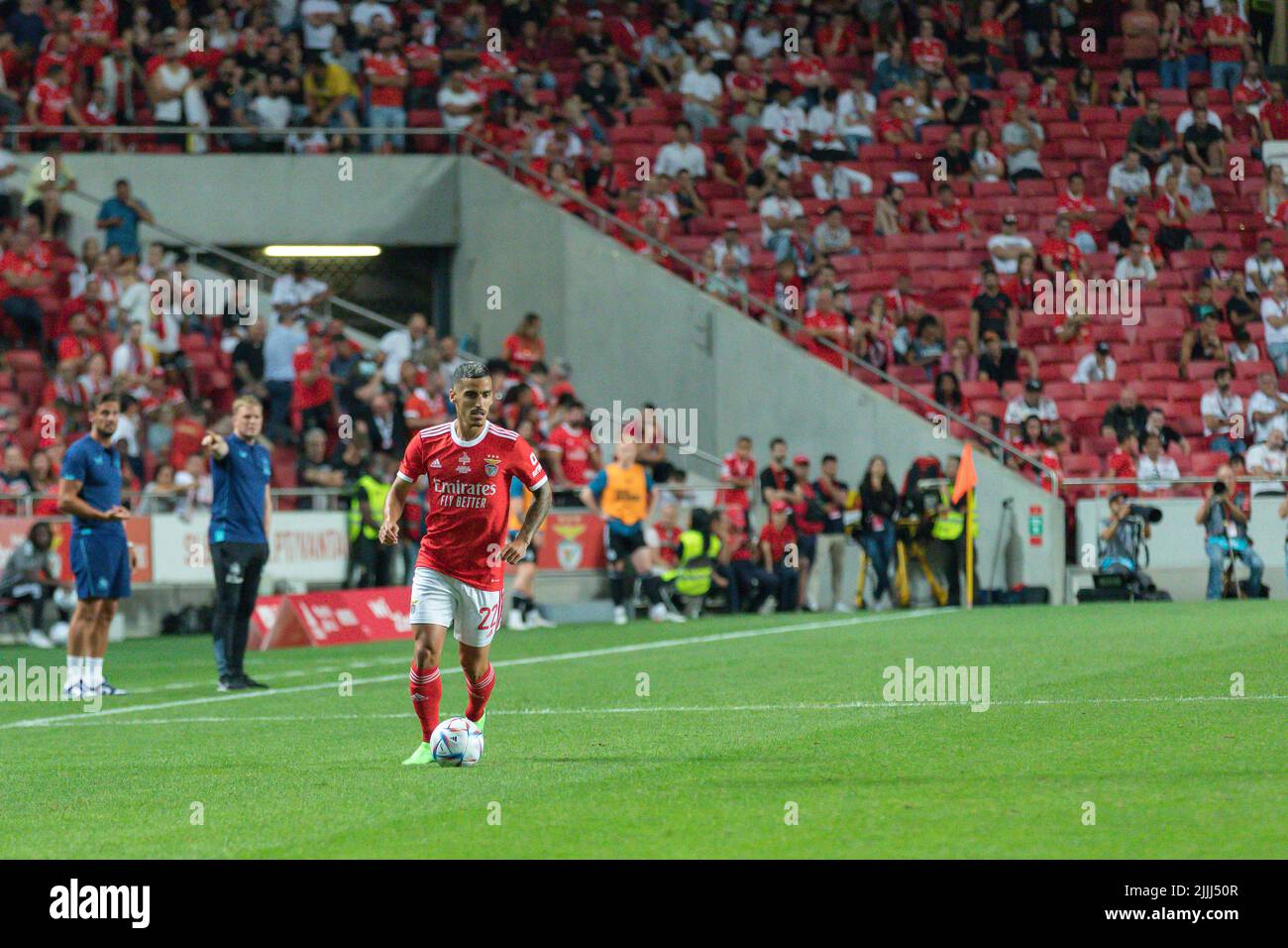 Lisbon, Portugal. July 26, 2022.  Benfica's midfielder from Portugal Chiquinho (22) in action during the friendly game between SL Benfica vs Newcastle United FC Credit: Alexandre de Sousa/Alamy Live News Stock Photo