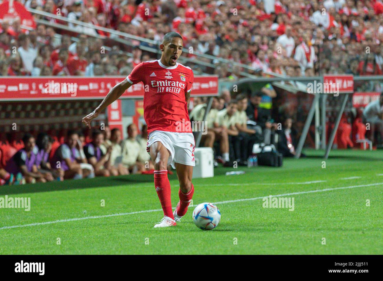 Lisbon, Portugal. July 26, 2022.  Benfica's defender from Brazil Gilberto (2) in action during the friendly game between SL Benfica vs Newcastle United FC Credit: Alexandre de Sousa/Alamy Live News Stock Photo