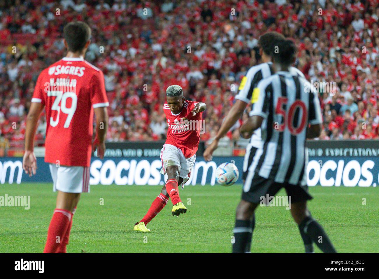 Lisbon, Portugal. July 26, 2022.  Benfica's midfielder from Portugal Florentino Luis (61) in action during the friendly game between SL Benfica vs Newcastle United FC Credit: Alexandre de Sousa/Alamy Live News Stock Photo