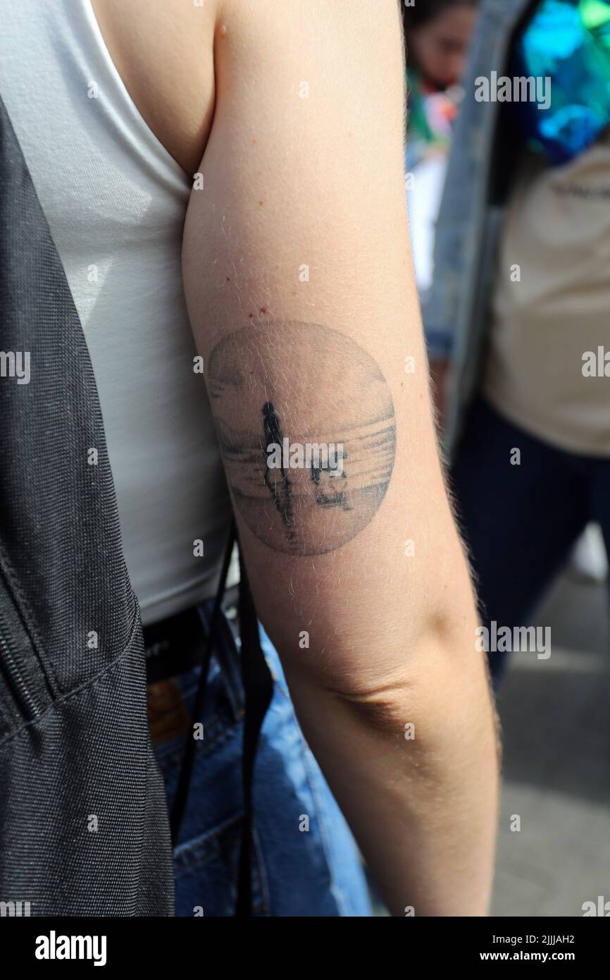 A participant with a tattoo on her arm during the rally. The All-Ukrainian March for Animal Rights took place across the country. The event was held simultaneously in 30 cities of Ukraine. A participant with a tattoo on her arm during the rally. The All-Ukrainian March for Animal Rights took place across the country. The event was held simultaneously in 30 cities of Ukraine.
