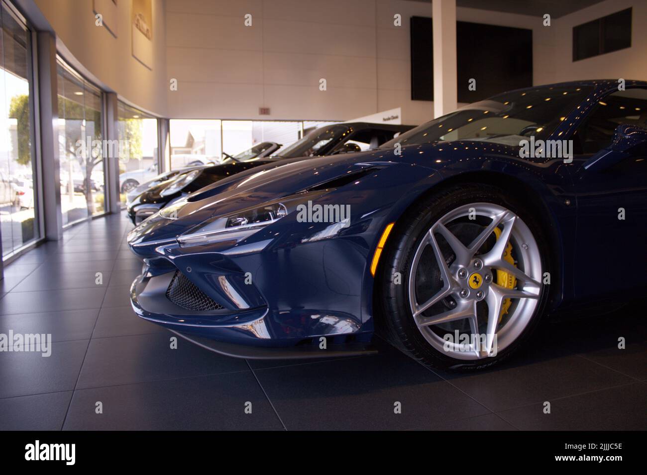Ferrari F8 in Blu Pozzi Stock Photo