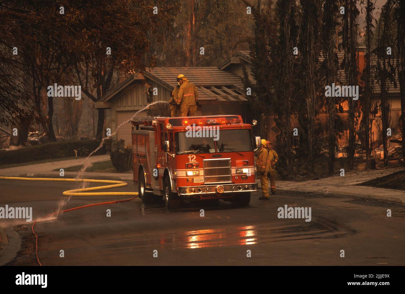 Damage from the 2003 Cedar wildfire in San Diego, California Stock Photo