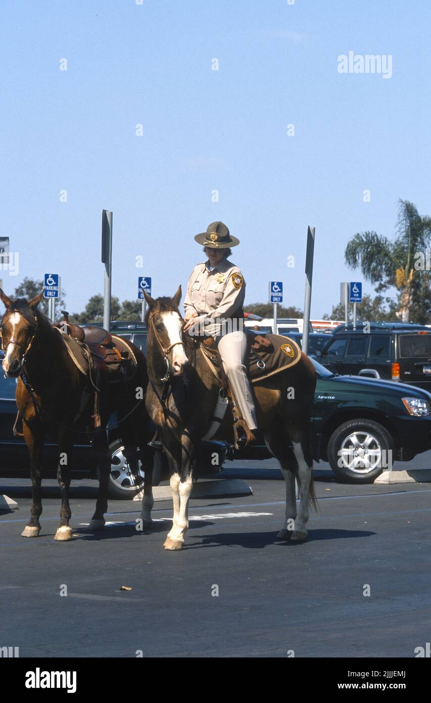 San diego police department mounted horse patrol stock photo alamy