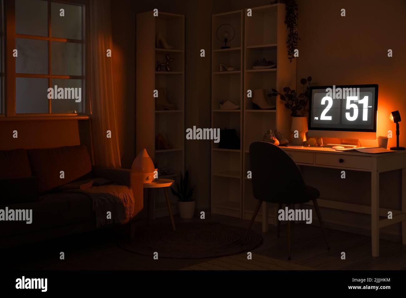 Shelf units with different shoes and