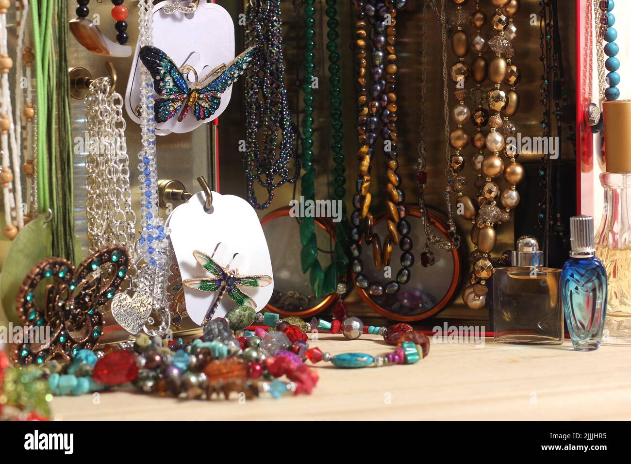 Vintage Jewelry in Jewelry Box Made From Vintage Candy Tin and