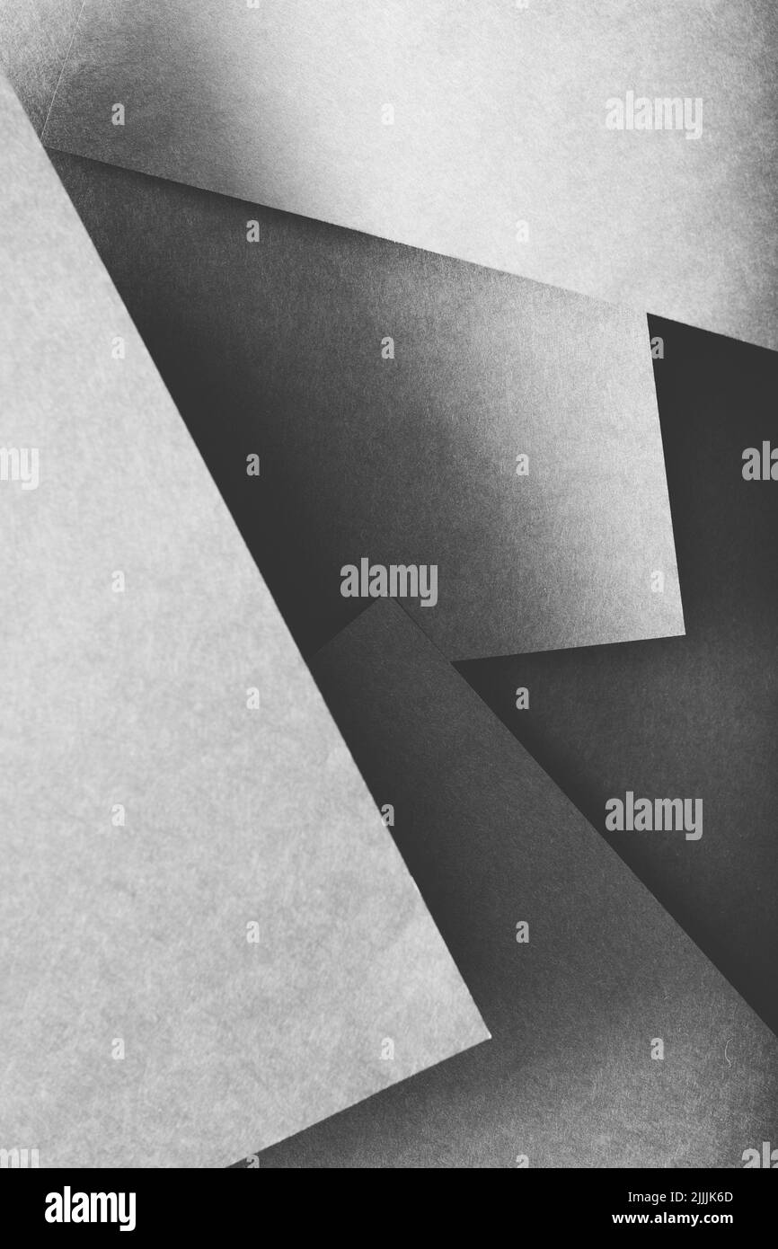 paper layers abstract geometric background grey Stock Photo