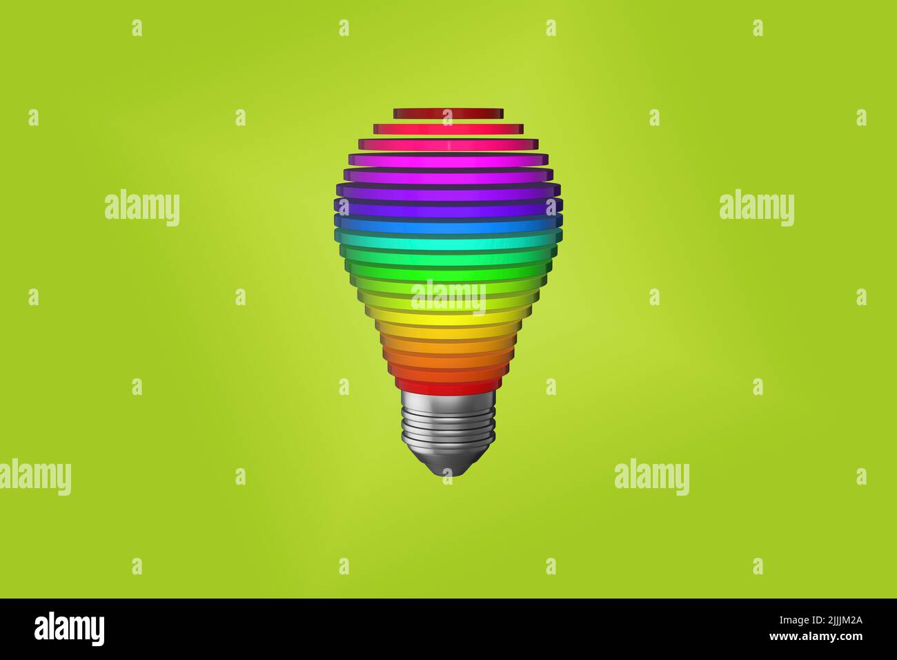 multi colored coloured light bulb lightbulb concept rainbow multicolor