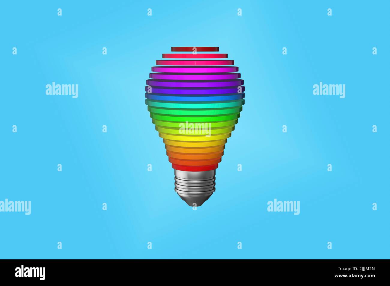 multi colored coloured light bulb lightbulb concept rainbow multi-color ...