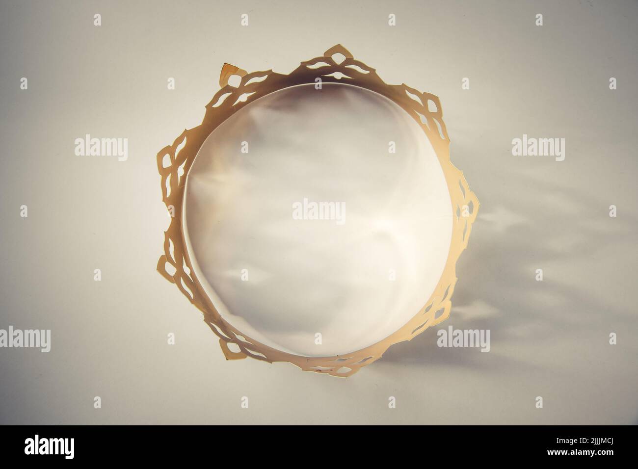 Gold paper king crown isolated on white background Stock Photo - Alamy