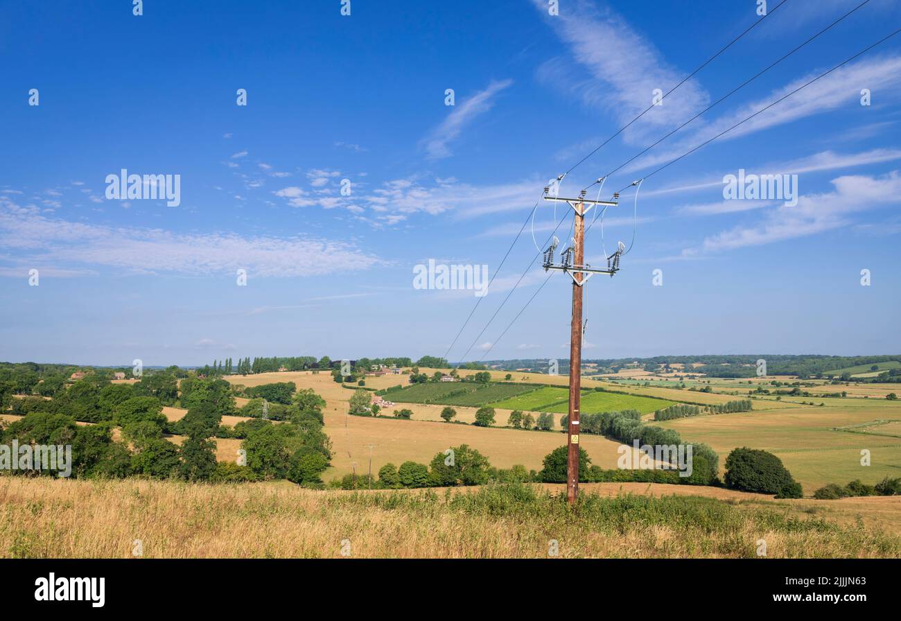 Along the 1066 country walk from Icklesham over the high weald and the Brede valley East Sussex south east England Stock Photo