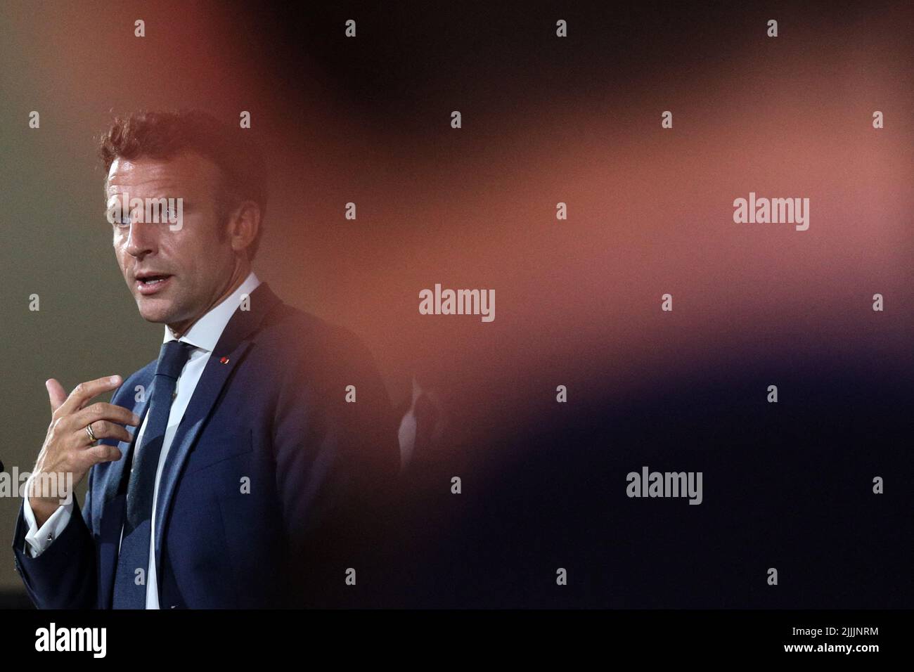 Yaounde, Cameroon, July 26, 2022. French President Emmanuel Macron