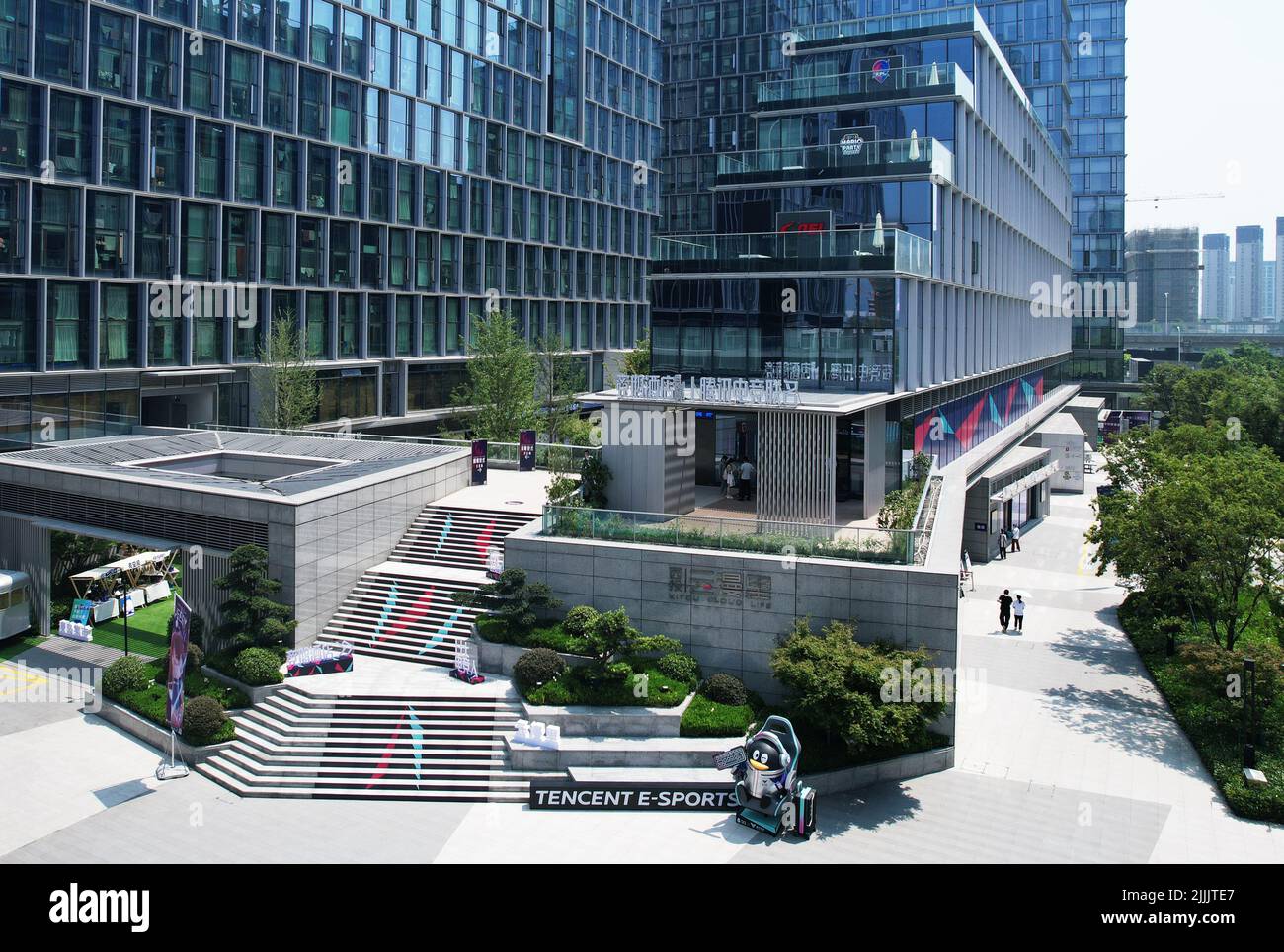 HANGZHOU, CHINA JULY 27, 2022 An aerial view of the esports themed