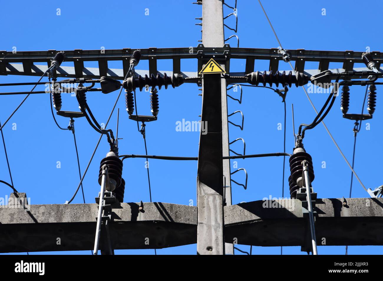 high voltage terminal. electric transfer station with high voltage