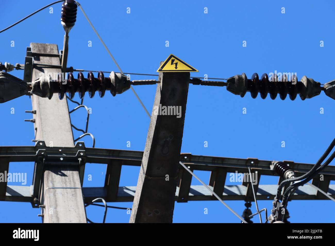 high voltage terminal. electric transfer station with high voltage