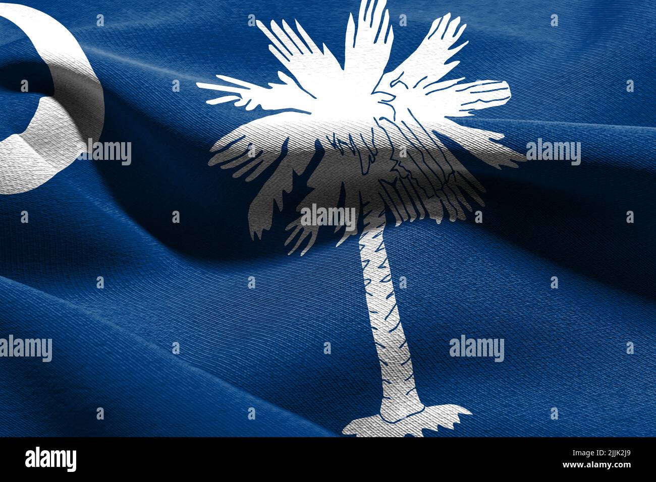 3D illustration flag of South Carolina is a state of United States ...