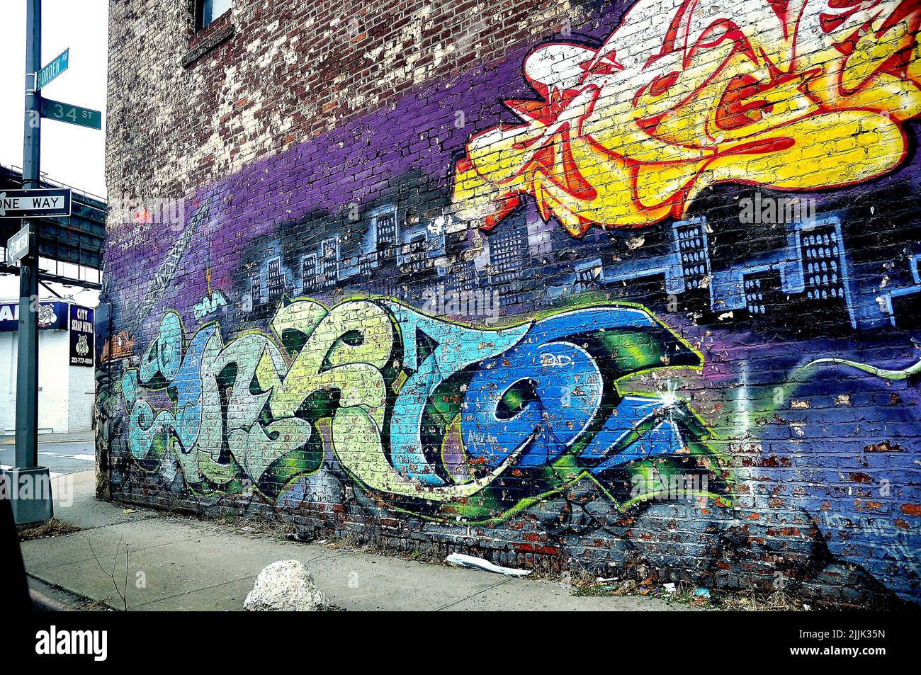 Graffiti on the streets of Manhattan, New York City, NYC, USA Stock Photo