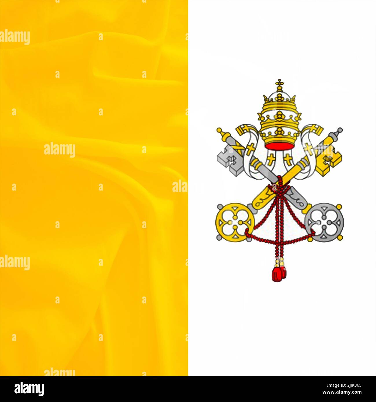 Vatican City flag with 3d effect Stock Photo