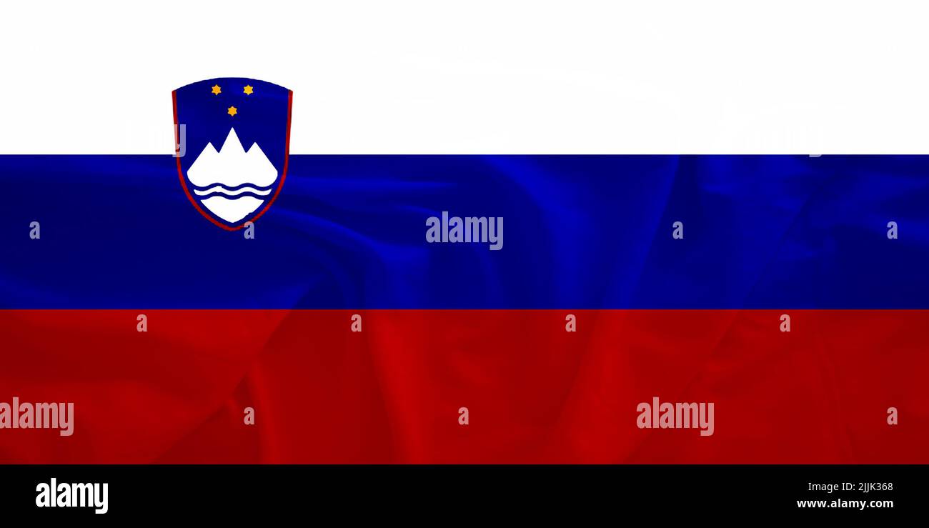 Slovenia flag with 3d effect Stock Photo - Alamy