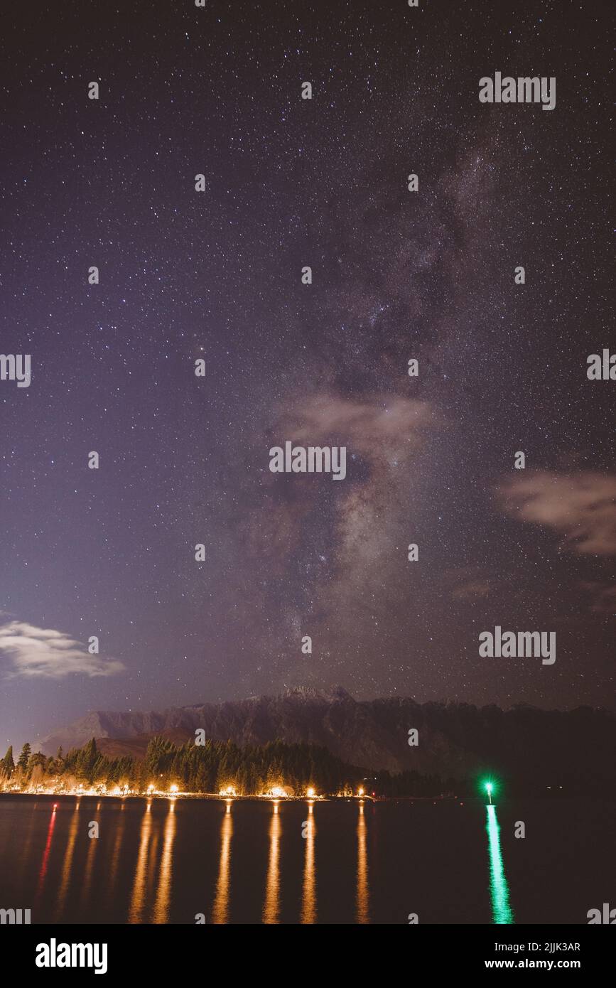 Milky way over The Remarkables, Queenstown, New Zealand Stock Photo - Alamy