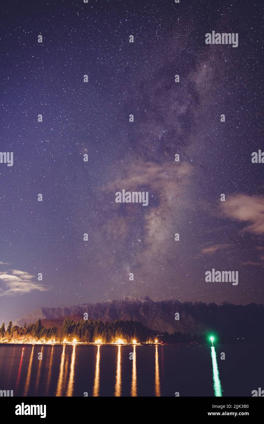 Milky way over The Remarkables, Queenstown, New Zealand Stock Photo - Alamy