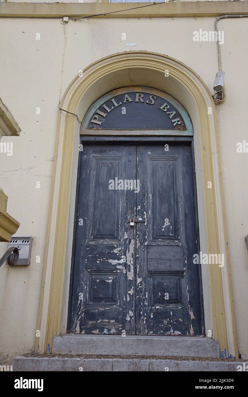The former pillars bar in Cobh, County Cork, now empty and derelict