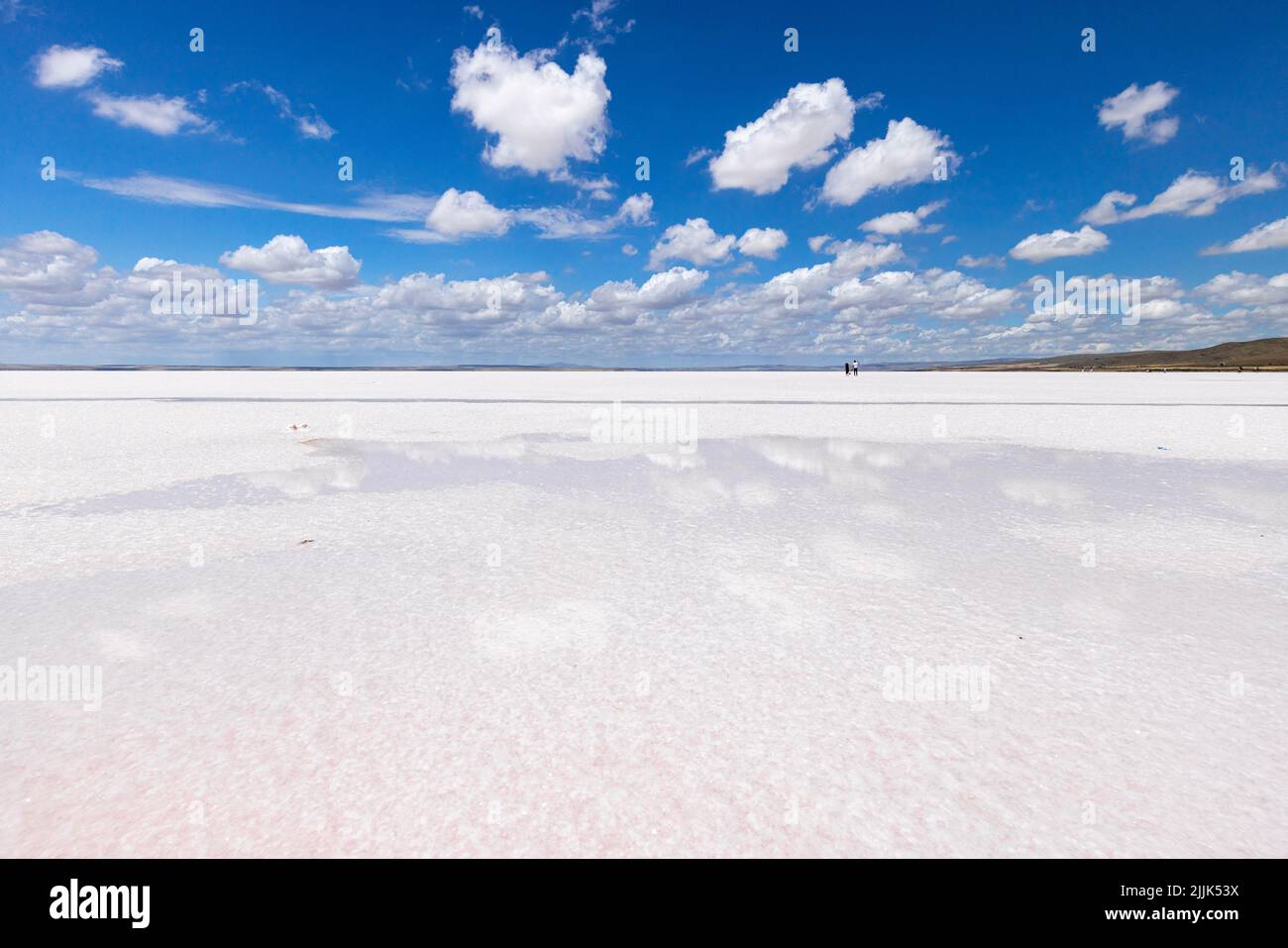 tuz golu salt lake in turkey. blue sky Stock Photo
