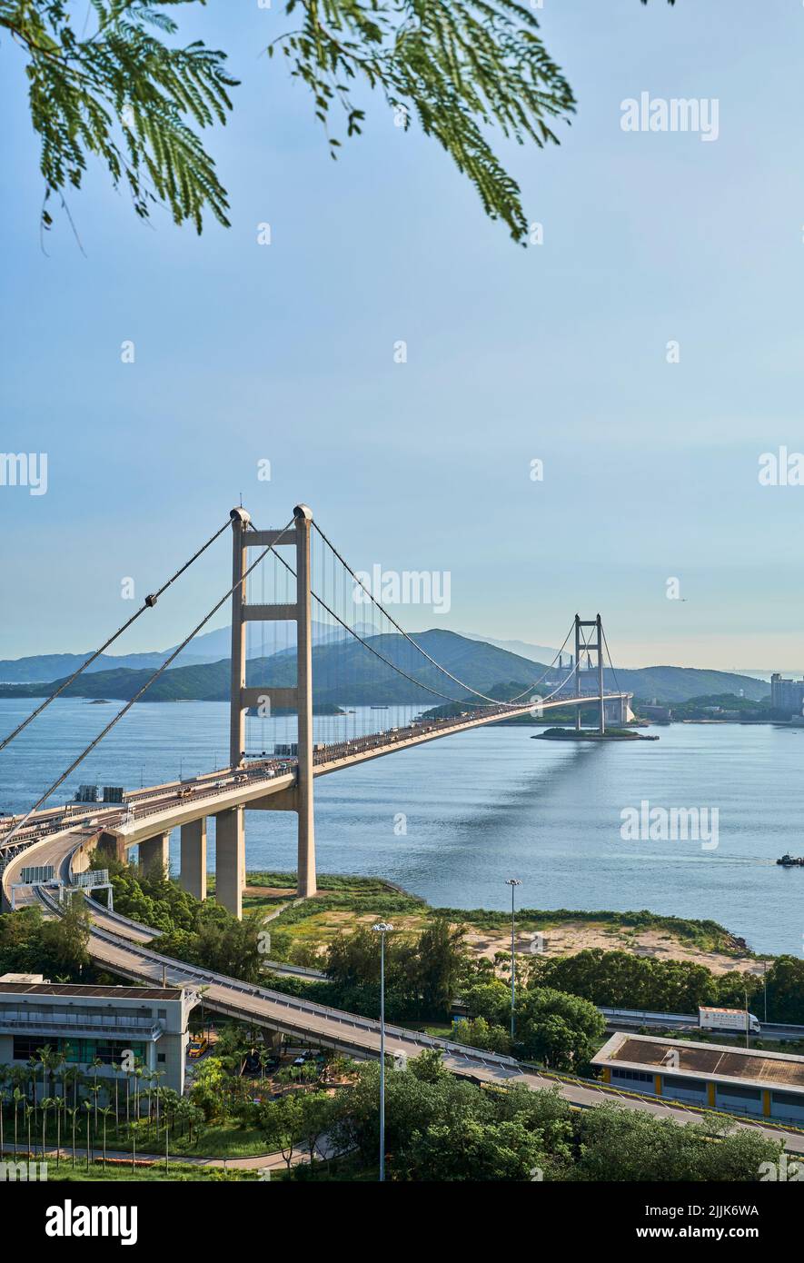 HONG KONG Tsing Ma Bridge Stock Photo