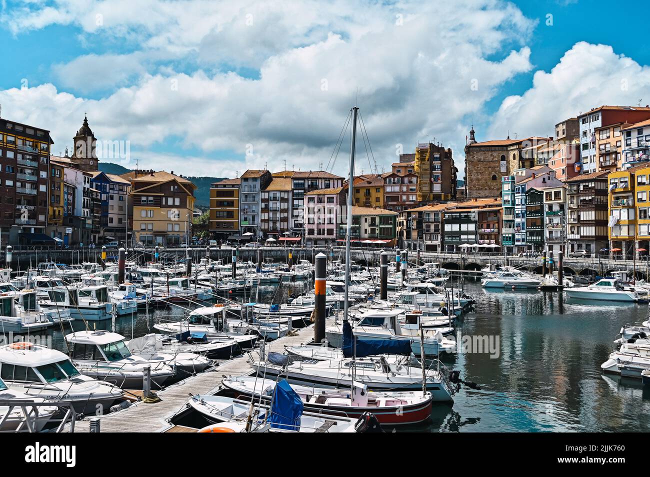 A Mesmerizing View Of The Seaport Of Bermeo In The Basque Country Stock 
