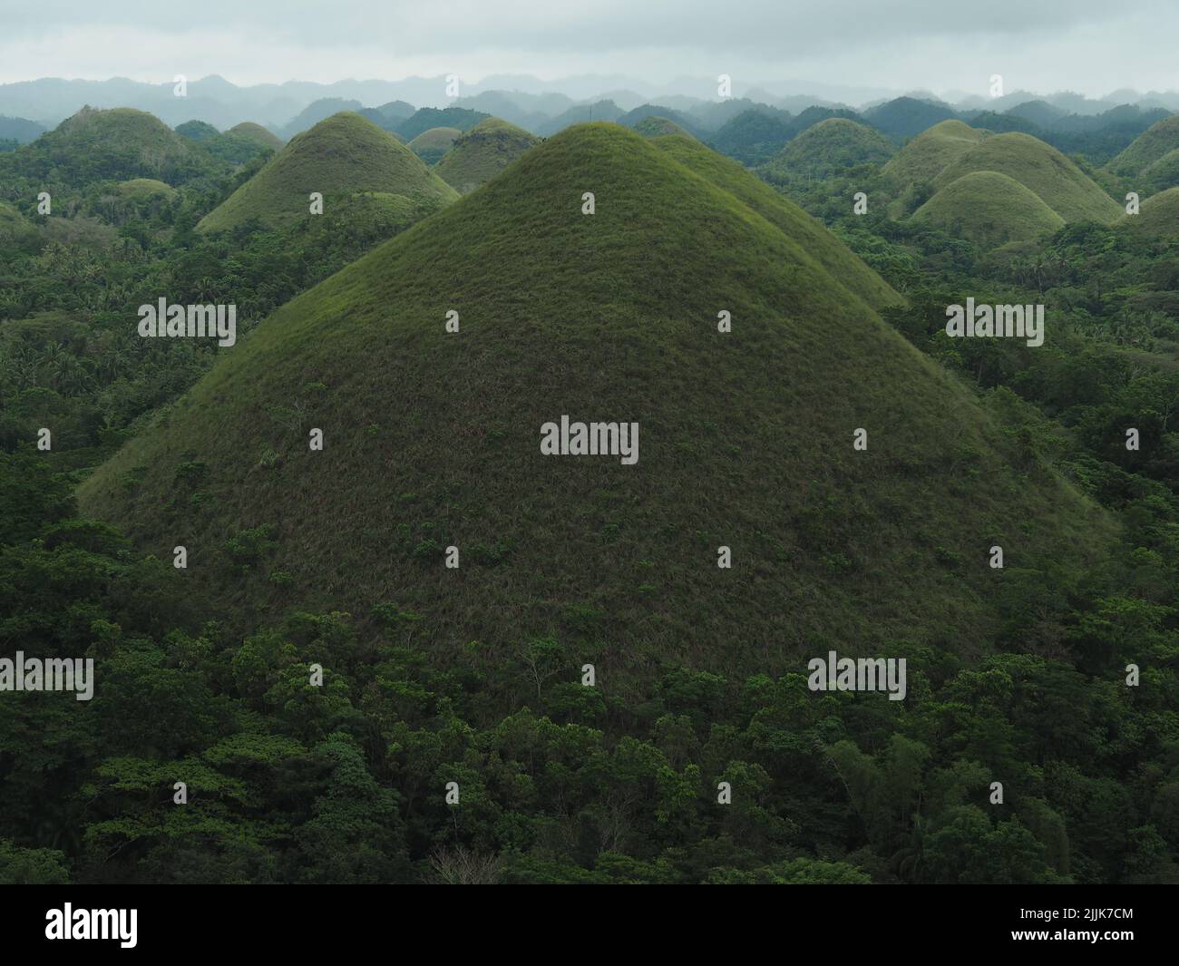 The Chocolate Hills on Bohol in the Philippines Stock Photo