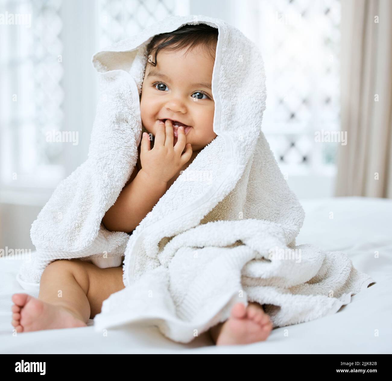 Im enjoying my daily pamper session. an adorable baby covered in a