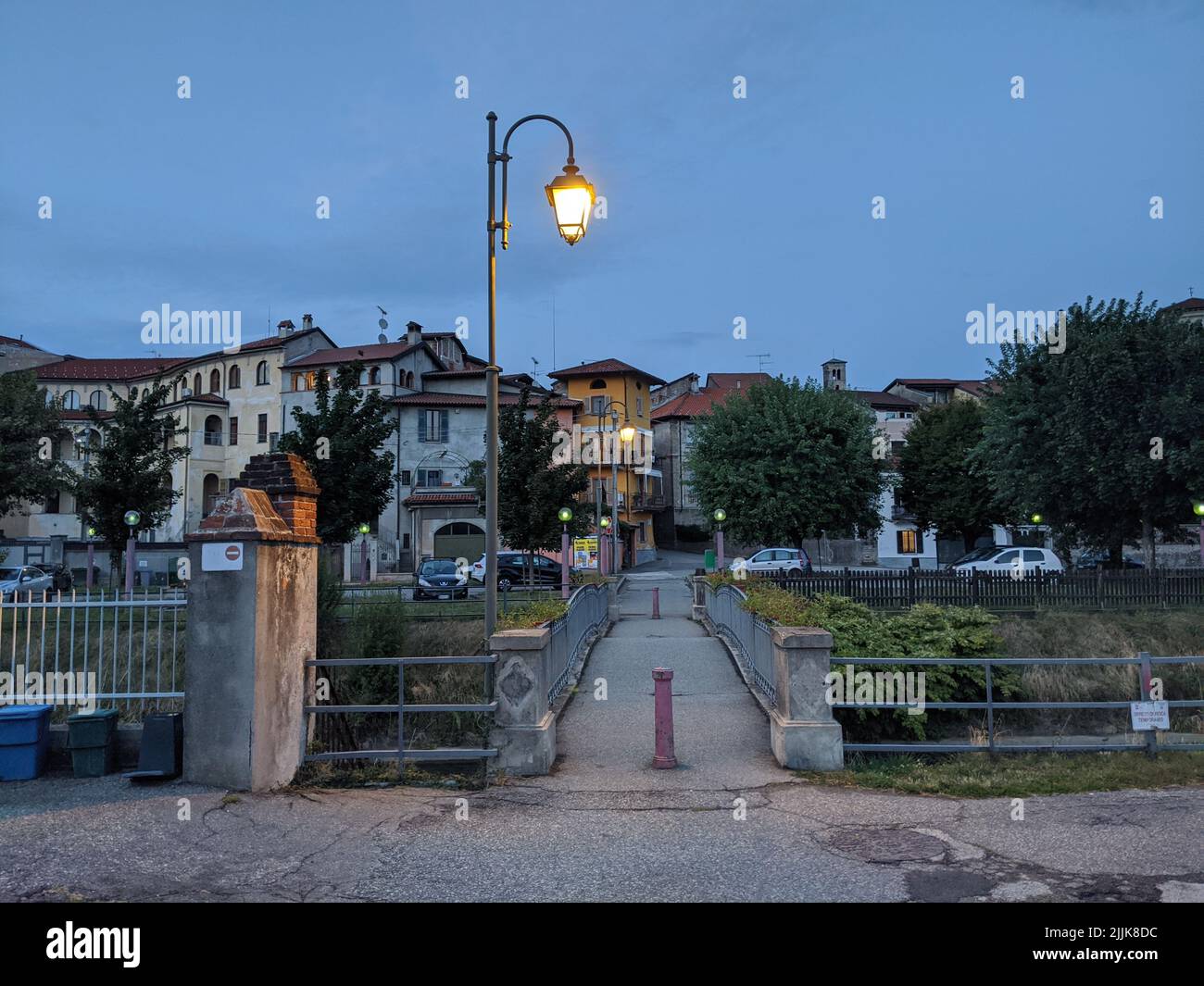 A beautiful view of Romagnano Sesia by night, Italy Stock Photo