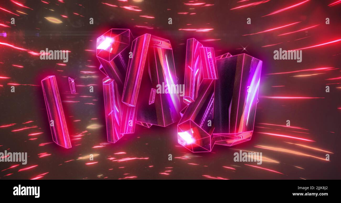 Image of pink diamonds over red lights moving fast Stock Photo - Alamy