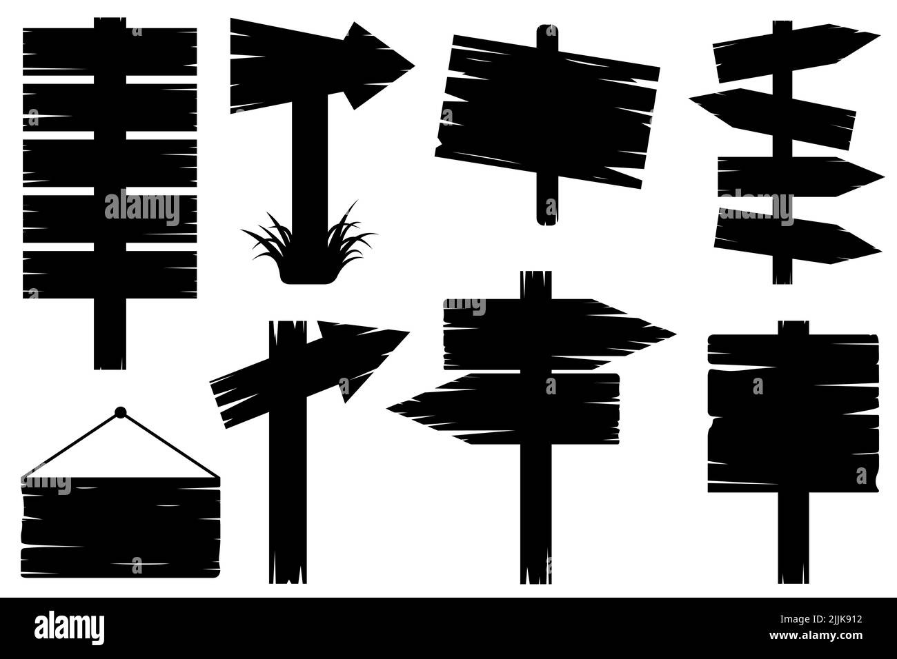 Set of different wooden signposts isolated on white Stock Photo Alamy