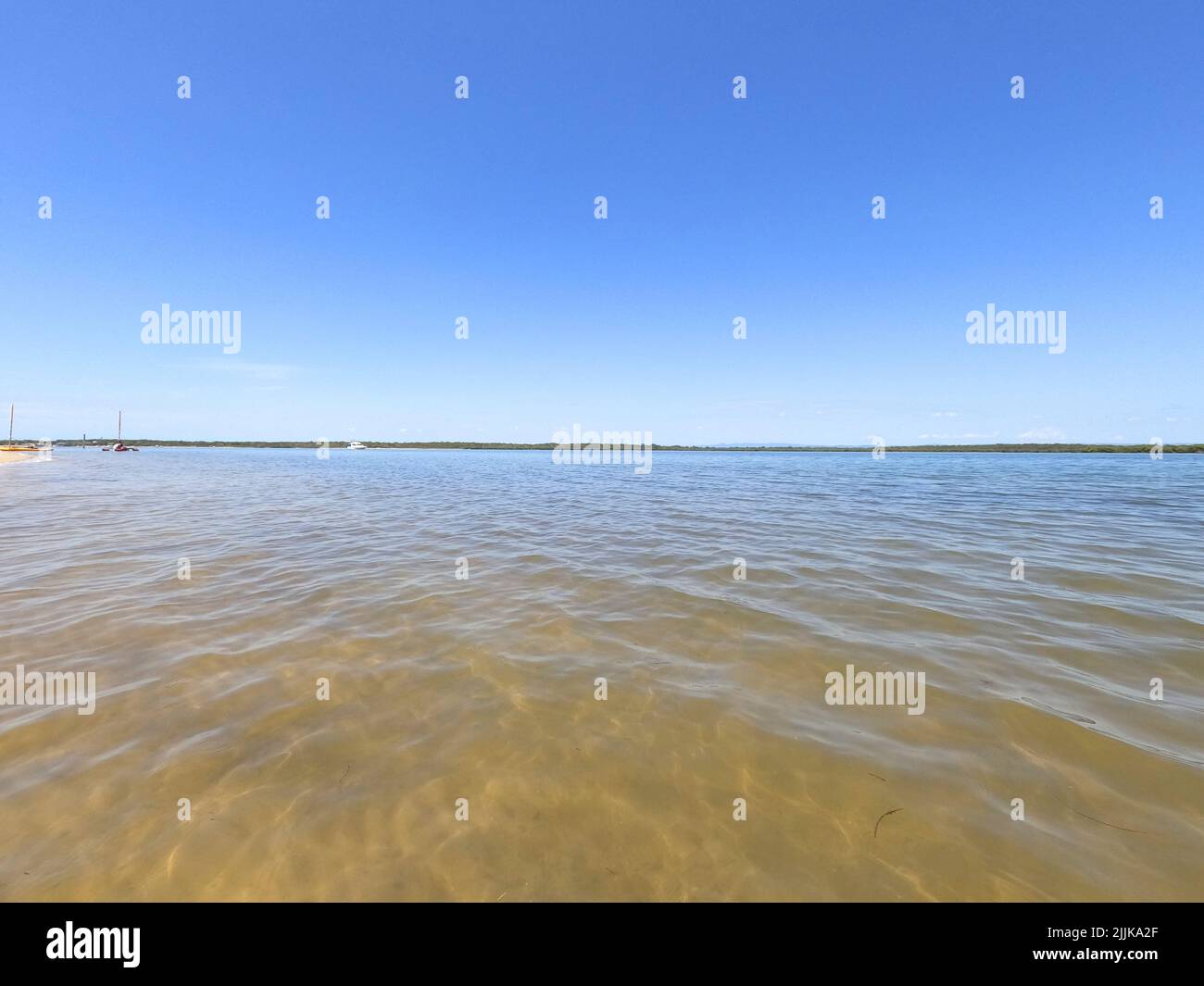 A scenic sea view from kayaking around Bribie Island, Queensland