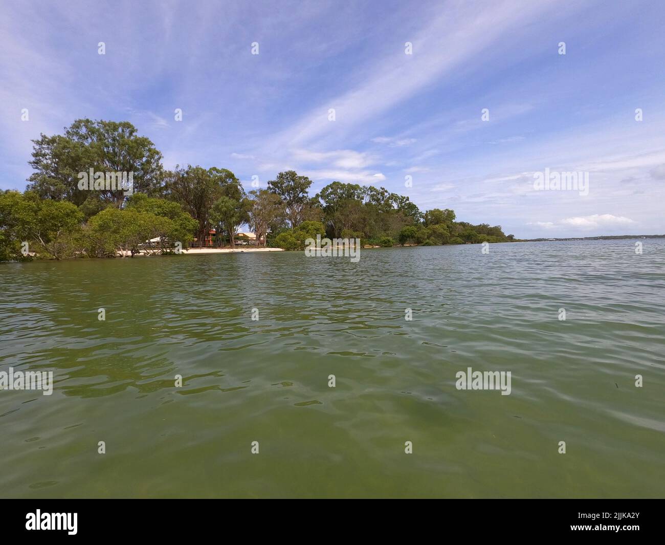 Summer kayaking around Bribie Island, Queensland, Australia Stock Photo