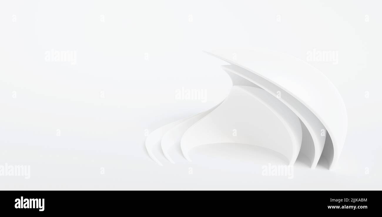 Abstract of white lines background, Minimal dynamic shape, 3d rendering. Stock Photo