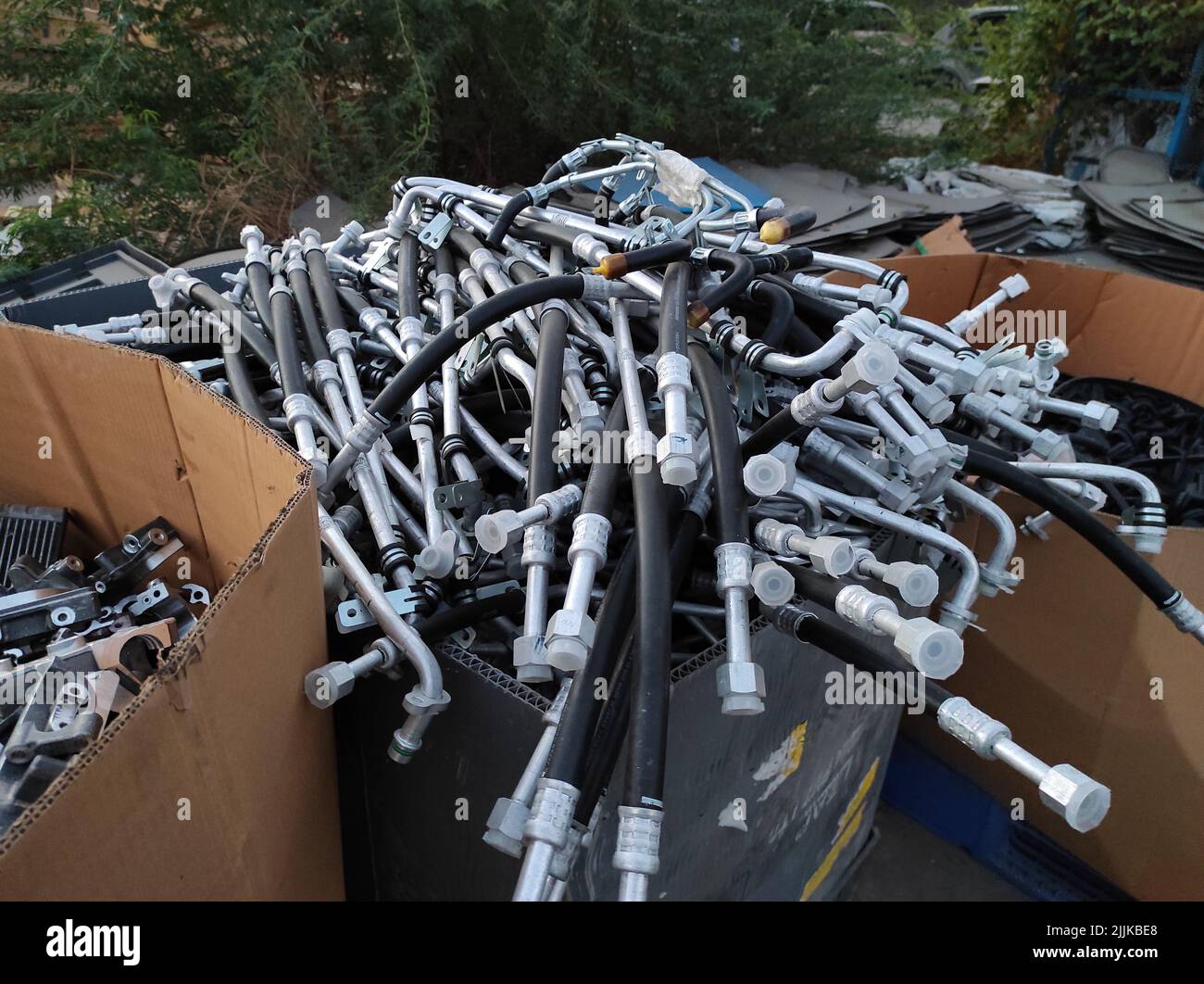 A pile of car body spare parts Stock Photo - Alamy