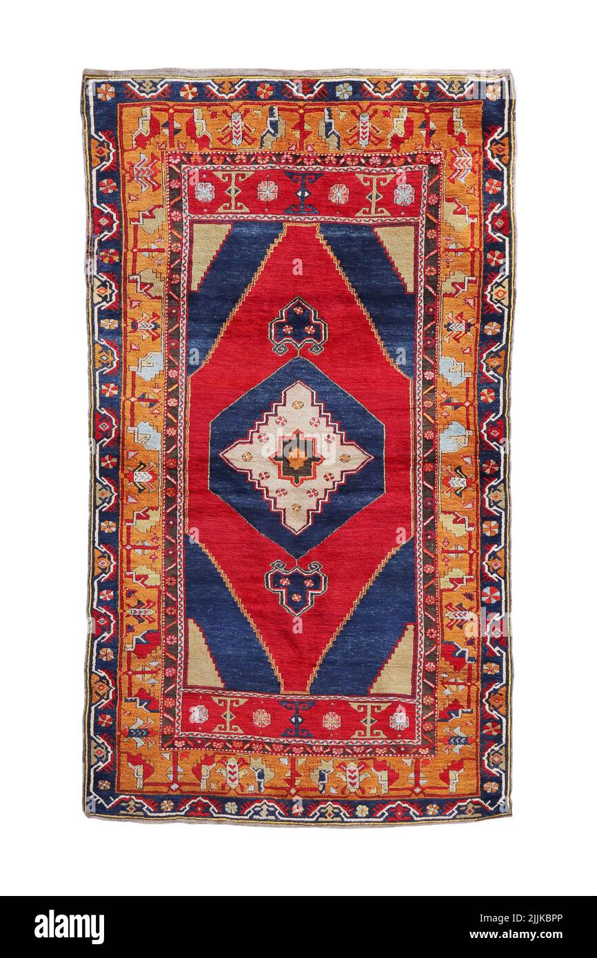 Hand woven antique Turkish carpet Stock Photo Alamy