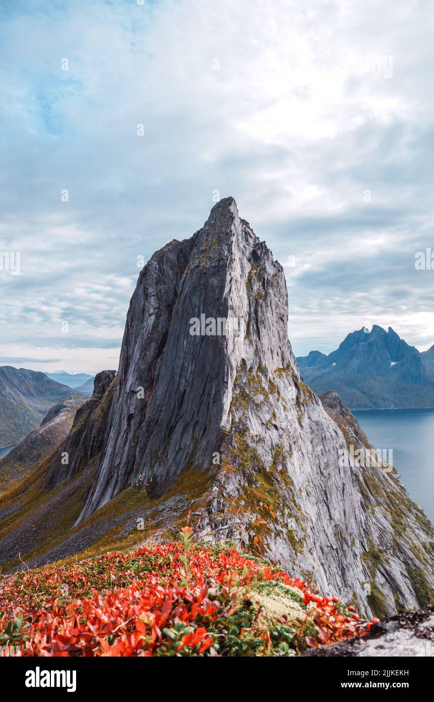The breathtaking Segla. One of the most beuatiful places on the Lofoten. Norway. Stock Photo