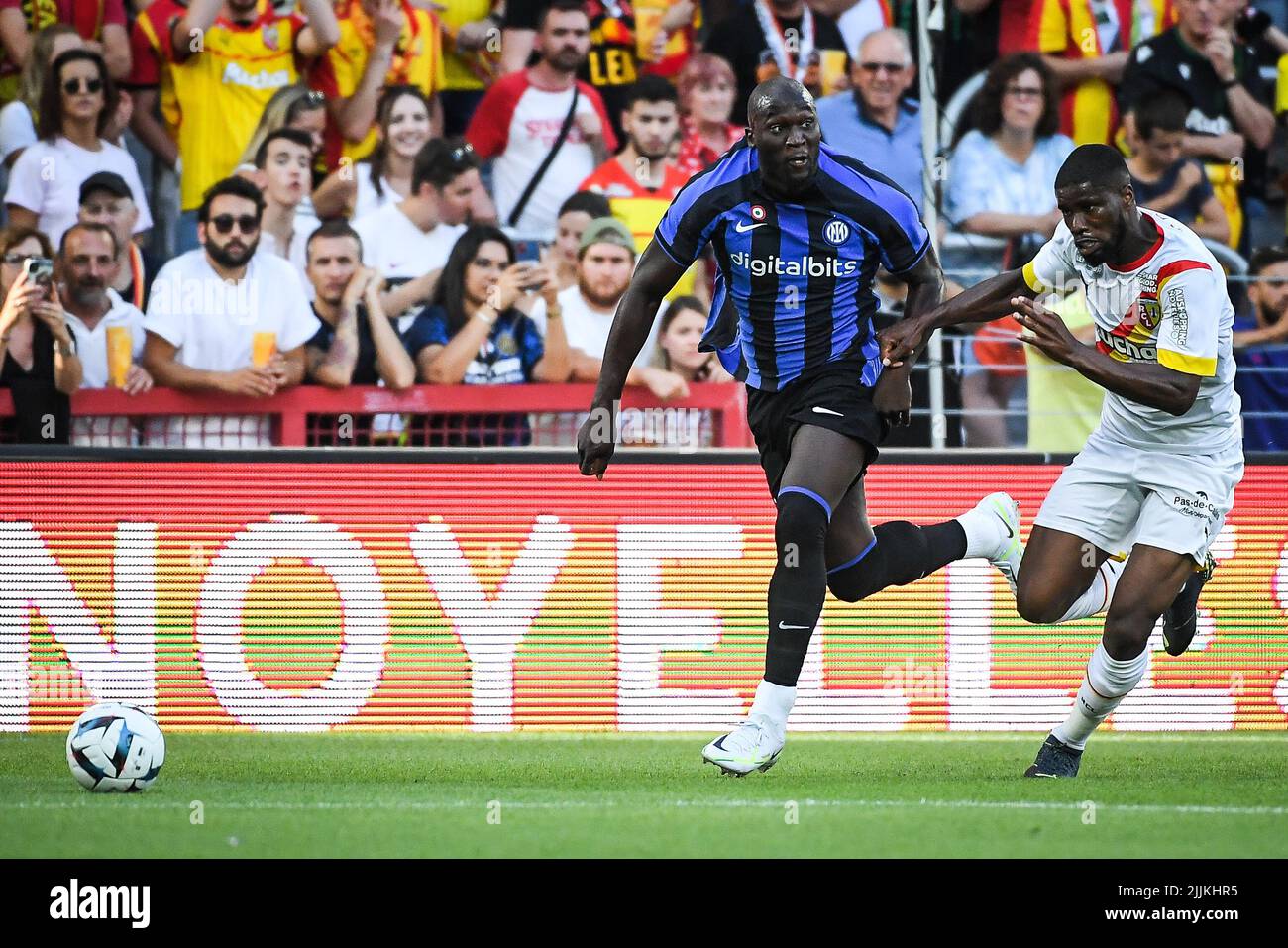 Romelu LUKAKU of Inter Milan and Kevin DANSO of Lens during the Pre