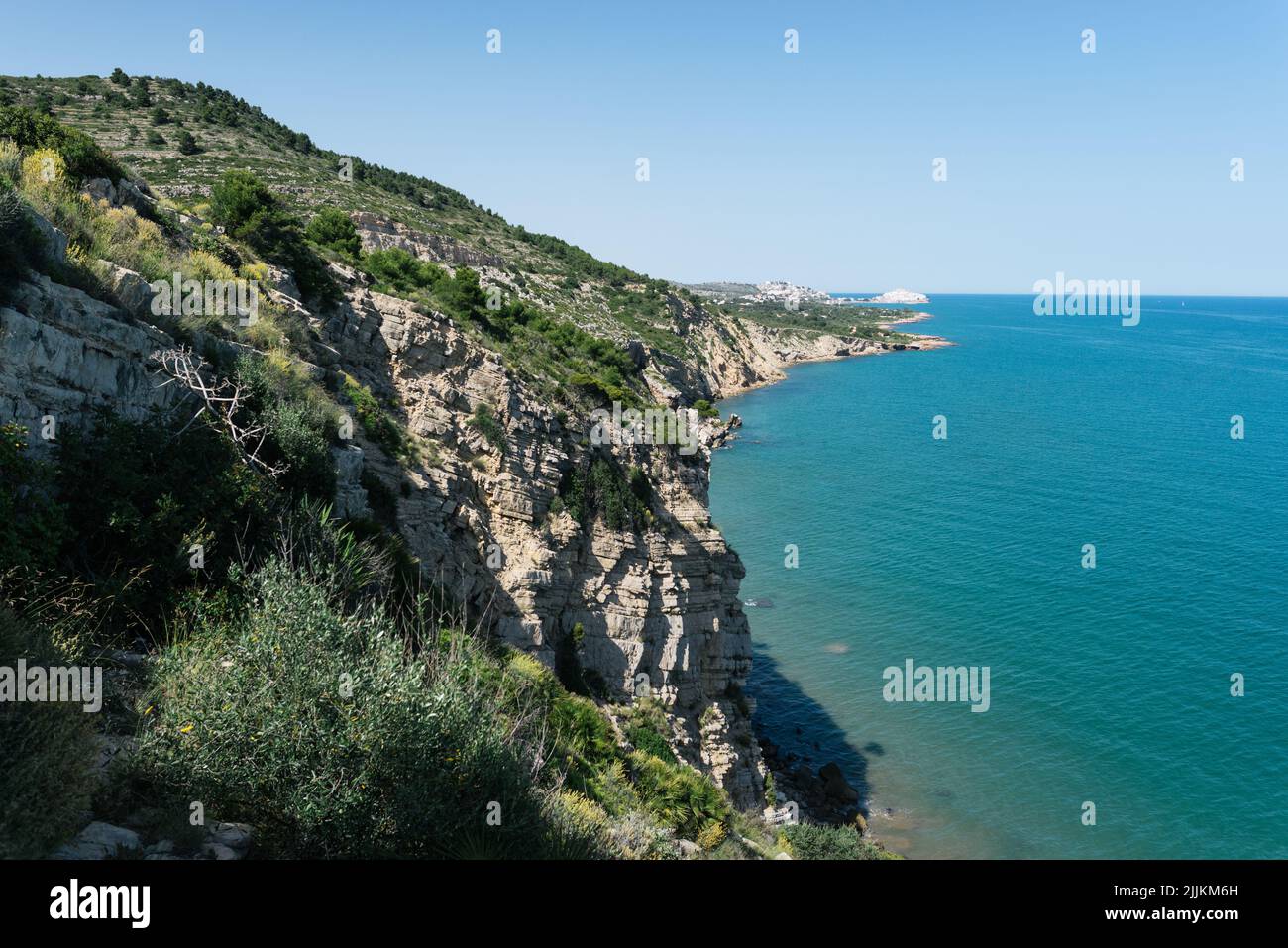 Wild Cliffs Wild sea cliff landscape in a Mediterranean nature park. Paradises of ...