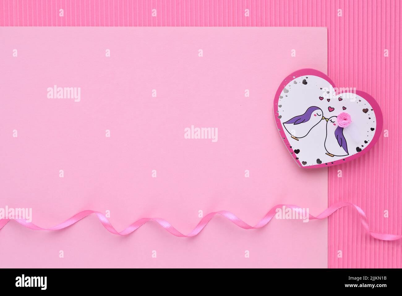 Pink postcard frame for girls. Cute vector stock illustration